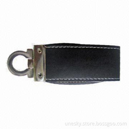 Leather USB Flash Drive with 16GB Storage Capacity, Supports Microsoft Windows 98 and 2000 OS